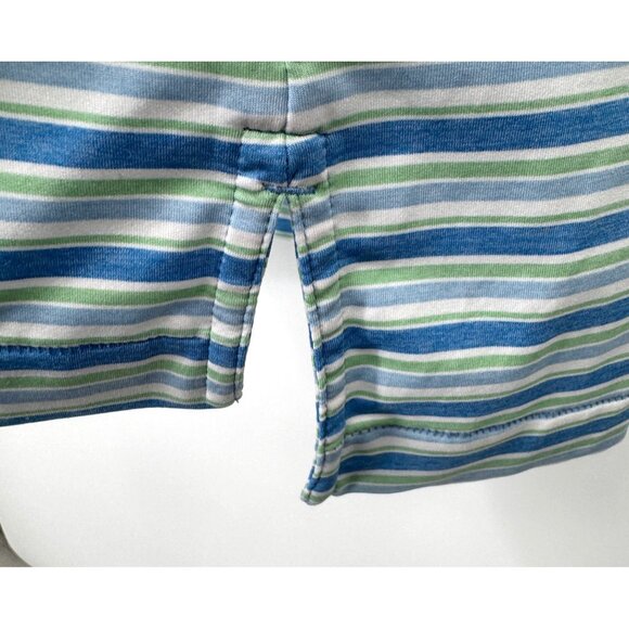 Peter Millar Summer Comfort Golf Shirt Blue Striped Sz Large - Picture 6 of 10